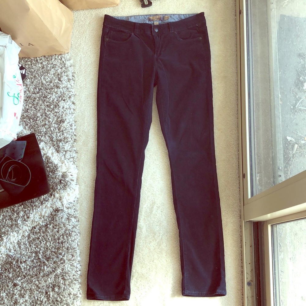 Paige Navy Blue Skyline Corduroy Pants